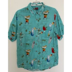 Junction West Hawaiian Shirt Mens XL Short Sleeve Cocktail Tropical Pin Up